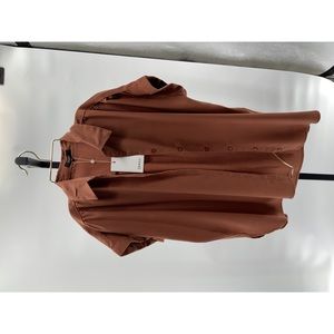 Quince Women's Vintage Wash Tencel Camp Shirt Terracotta XS NEW